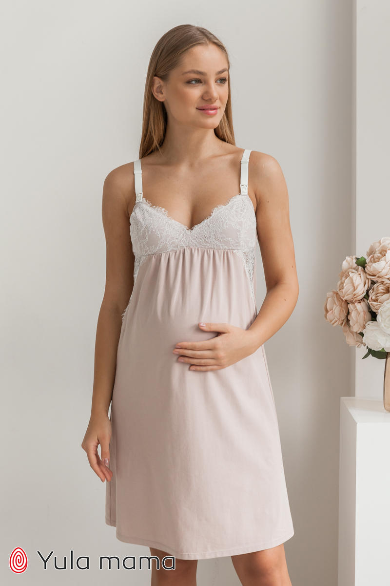 Cappuccino nightgown with lace