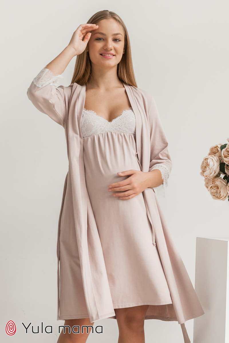 Cappuccino nightgown with lace photo №6